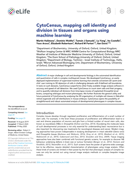 Cytocensus, Mapping Cell Identity and Division in Tissues and Organs Using Machine Learning