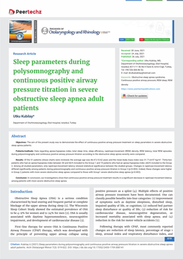 Sleep Parameters During Polysomnography and Continuous Positive Airway Pressure Titration in Severe Obstructive Sleep Apnea Adult Patients