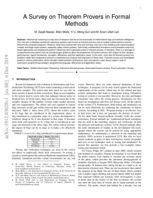 A Survey on Theorem Provers in Formal Methods