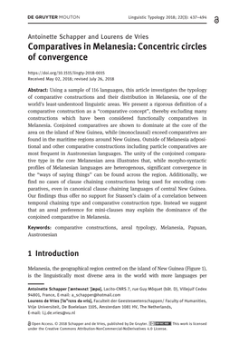 Comparatives in Melanesia: Concentric Circles of Convergence Received May 02, 2018; Revised July 26, 2018