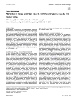 Mimotope-Based Allergen-Specific Immunotherapy: Ready for Prime Time?