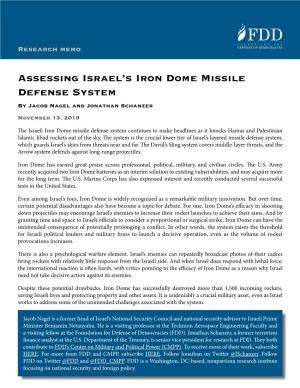 Assessing Israel's Iron Dome Missile Defense System