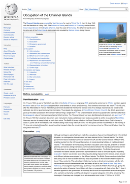 Occupation of the Channel Islands from Wikipedia, the Free Encyclopedia