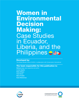 Women in Environmental Decision Making: Case Studies in Ecuador, Liberia, and the Philippines