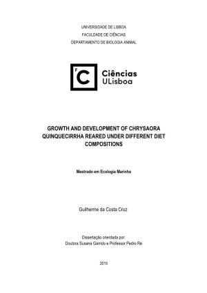 Growth and Development of Chrysaora Quinquecirrha Reared Under Different Diet Compositions