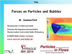 Forces on Particles and Bubbles