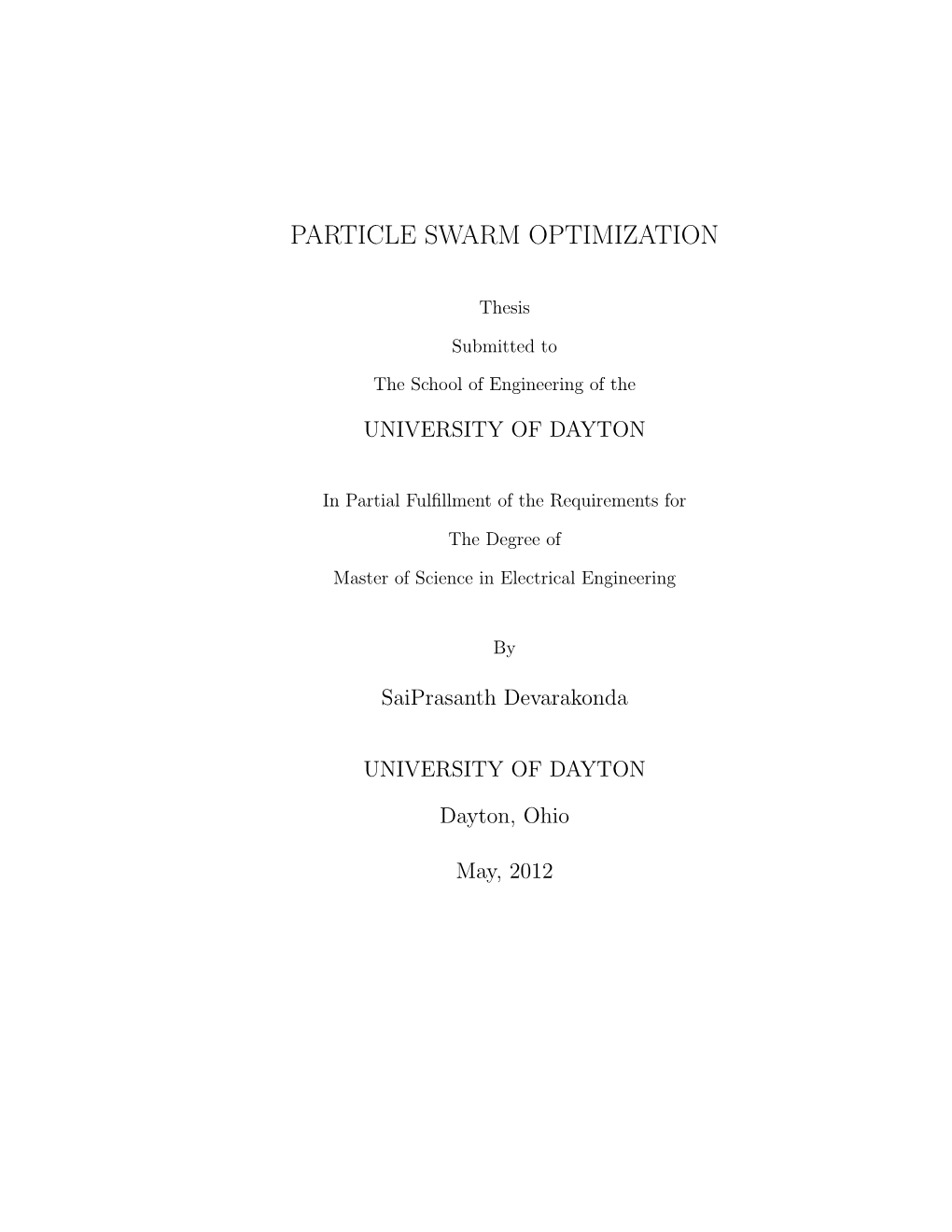 Particle Swarm Optimization