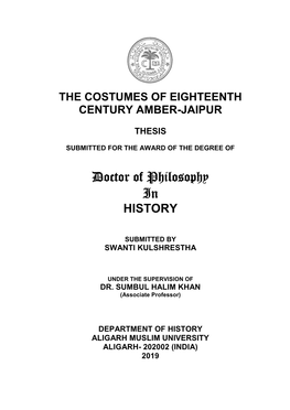 Doctor of Philosophy in HISTORY