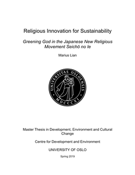 Thesis in Development, Environment and Cultural Change
