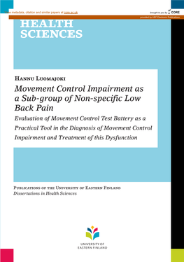 Movement Control Impairment As a Sub-Group of Non-Specific Low