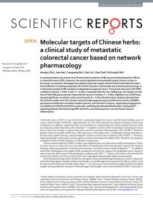 A Clinical Study of Metastatic Colorectal Cancer Based on Network