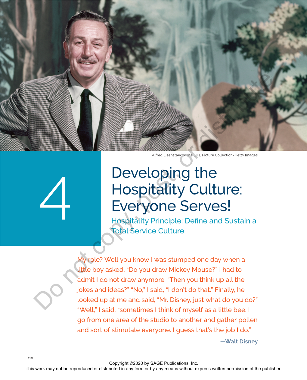 4 Developing the Hospitality Culture: Everyone Serves! 111 Learning Objectives