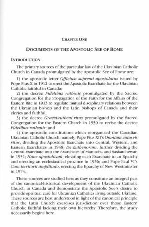 The Primary Sources of the Particular Law of the Ukrainian Catholic