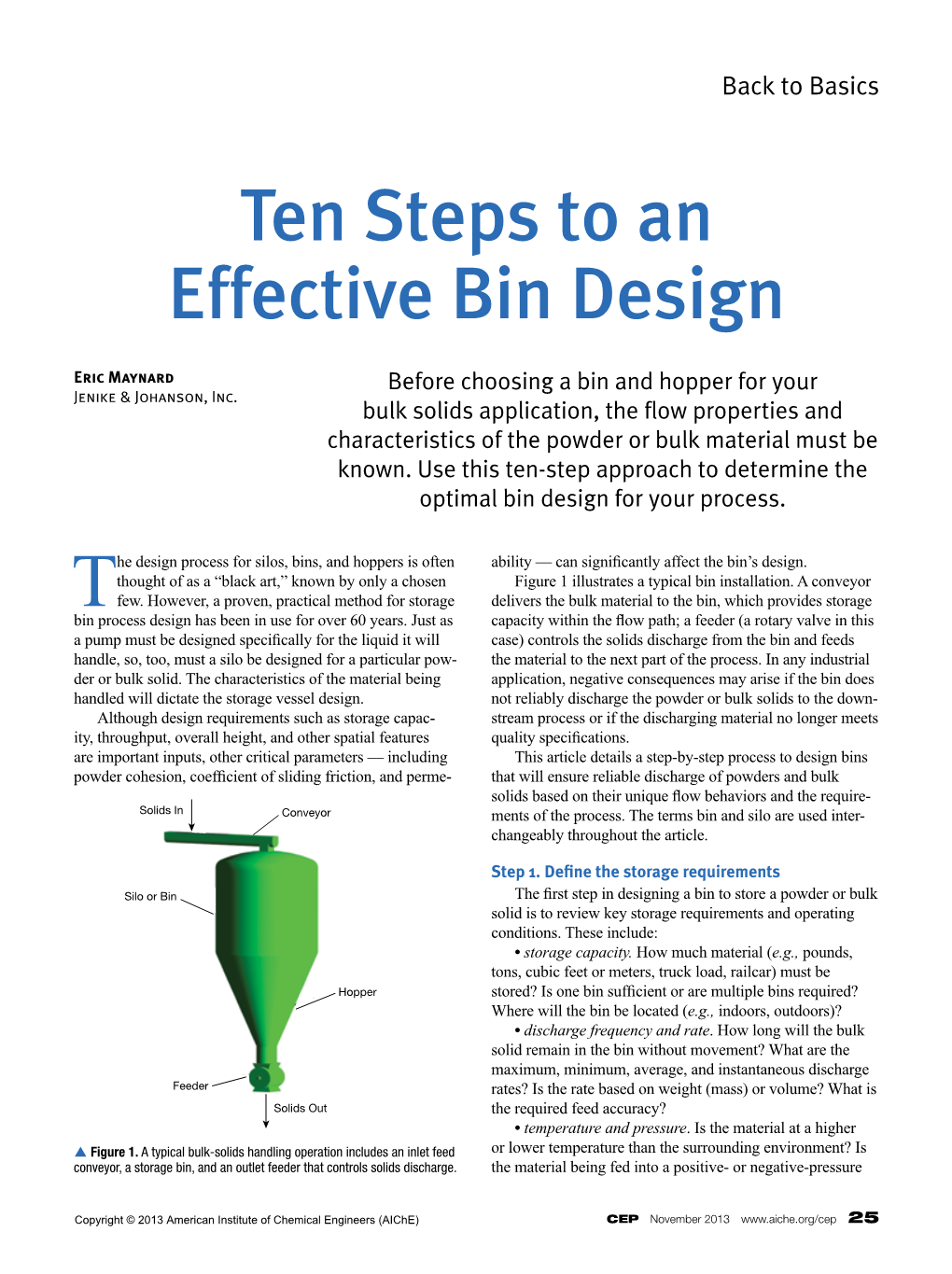 Ten Steps to an Effective Bin Design