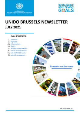 Unido Brussels Newsletter July 2021
