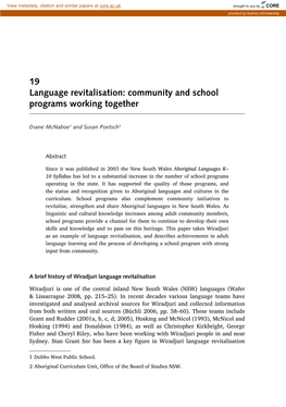 19 Language Revitalisation: Community and School Programs Working Together