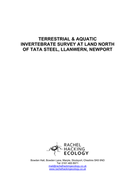 Terrestrial and Aquatic Invertebrate Survey at Land North of Tata Steel