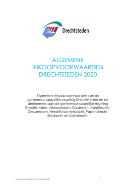 Algemene Inkoopvoorwaarden Drechtsteden 2020