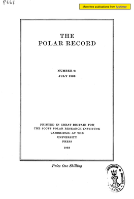 The Polar Record Number 6