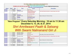 Shri Amritwaani Paath & Satsang with Swami Nalinanand Giri Ji
