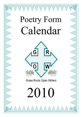 Poetry Form Calendar