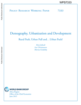 Demography, Urbanization and Development