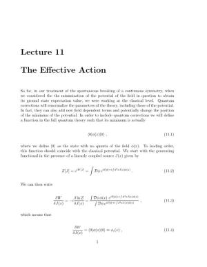 Lecture 11 the Effective Action