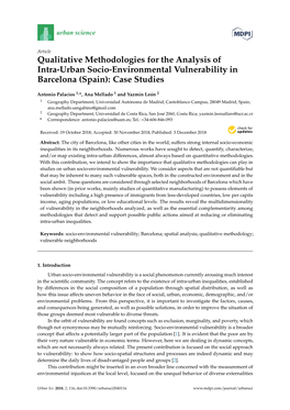 Qualitative Methodologies for the Analysis of Intra-Urban Socio-Environmental Vulnerability in Barcelona (Spain): Case Studies