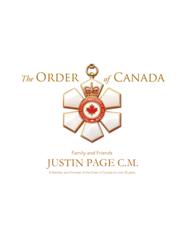 8.1 Justin Page, CM, Order of Canada.Pdf