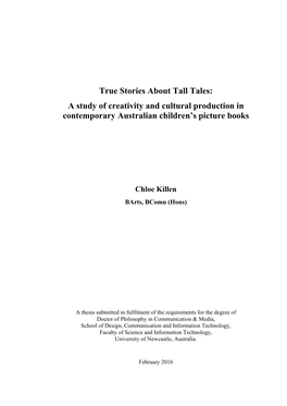 A Study of Creativity and Cultural Production in Contemporary Australian Children’S Picture Books
