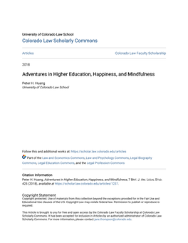 Adventures in Higher Education, Happiness, and Mindfulness