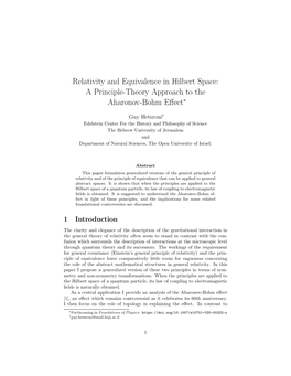 A Principle-Theory Approach to the Aharonov-Bohm Effect