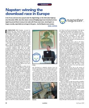 Napster: Winning the Download Race in Europe
