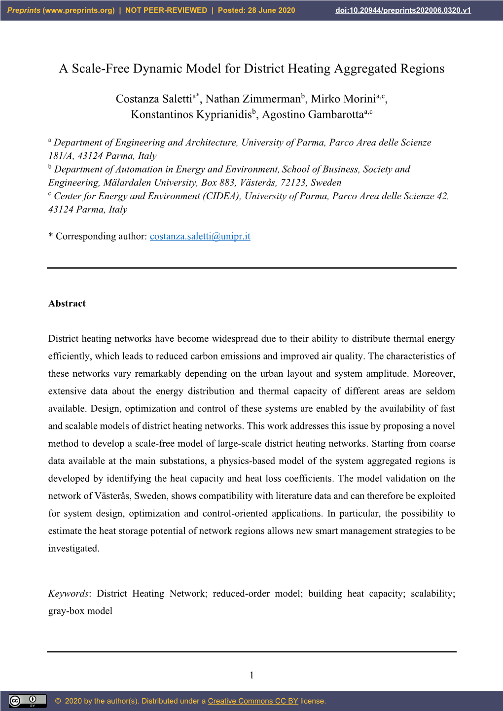 A Scale-Free Dynamic Model for District Heating Aggregated Regions