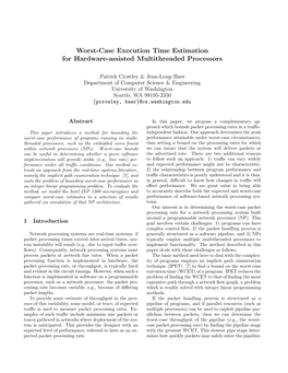 Worst-Case Execution Time Estimation for Hardware-Assisted Multithreaded Processors