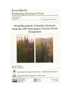 Weed Biocontrol: Extended Abstracts from the 1997 Interagency Noxious-Weed Symposium