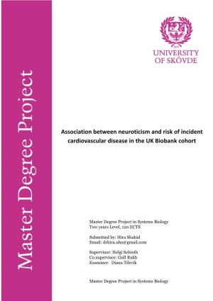 Association Between Neuroticism and Risk of Incident Cardiovascular Disease in the UK Biobank Cohort