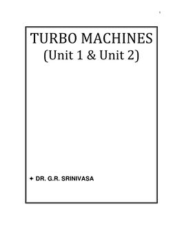 TURBO MACHINES (Unit 1 & Unit 2)