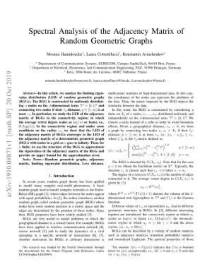Spectral Analysis of the Adjacency Matrix of Random Geometric Graphs