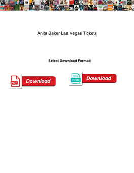 Anita Baker Las Vegas Tickets