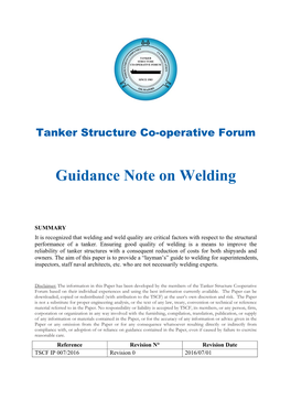 Guidance Note on Welding