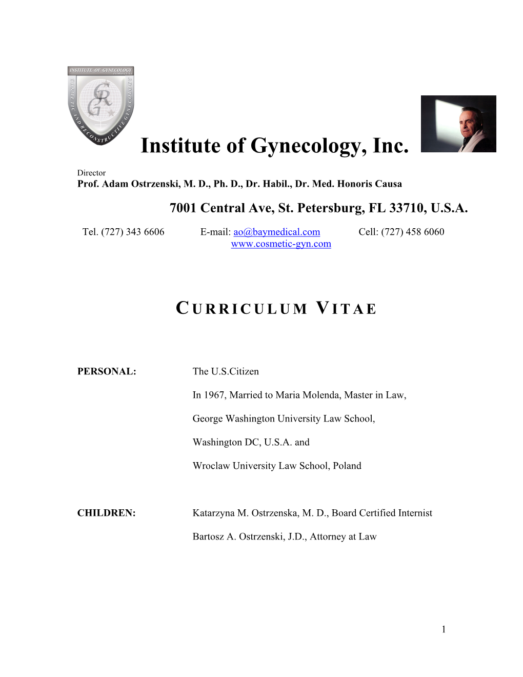 Institute of Gynecology, Inc