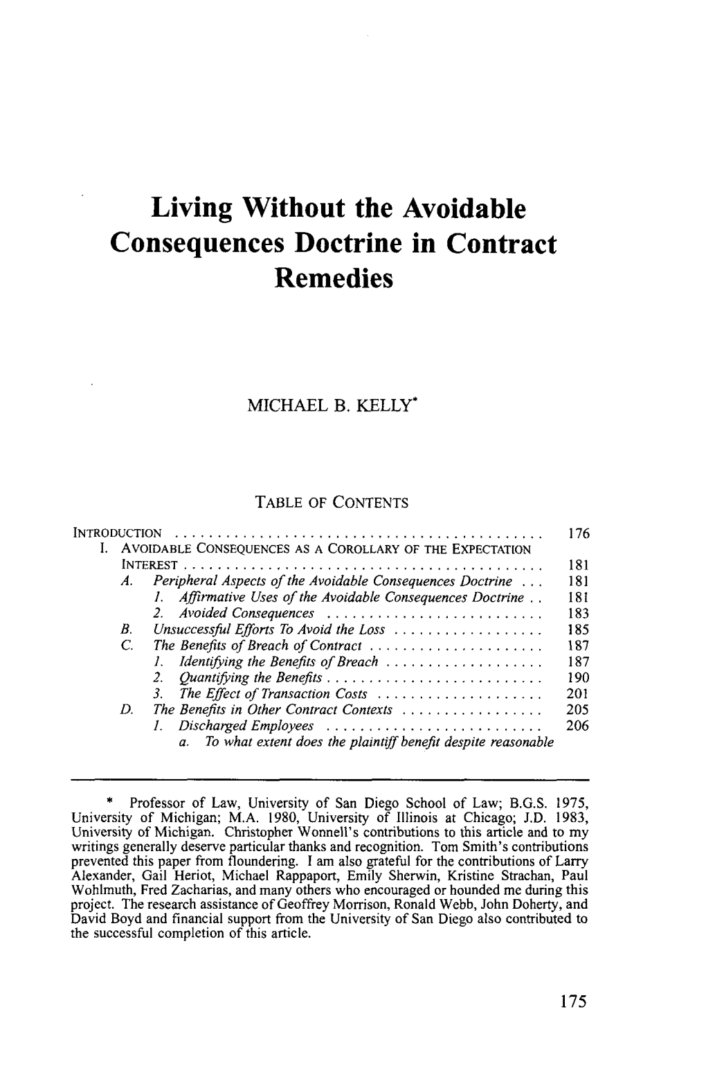 Living Without the Avoidable Consequences Doctrine in Contract Remedies