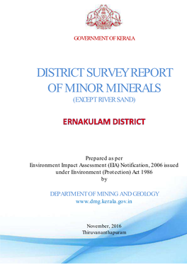 District Survey Report of Minor Minerals Ernakulam District
