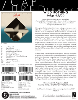 WILD NOTHING Indigo - LP/CD