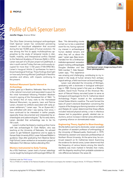 Profile of Clark Spencer Larsen PROFILE