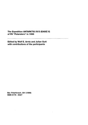 Of RV Upolarsternu in 1998 Edited by Wolf E. Arntz And