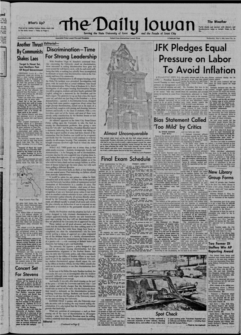 Daily Iowan (Iowa City, Iowa), 1962-05-09