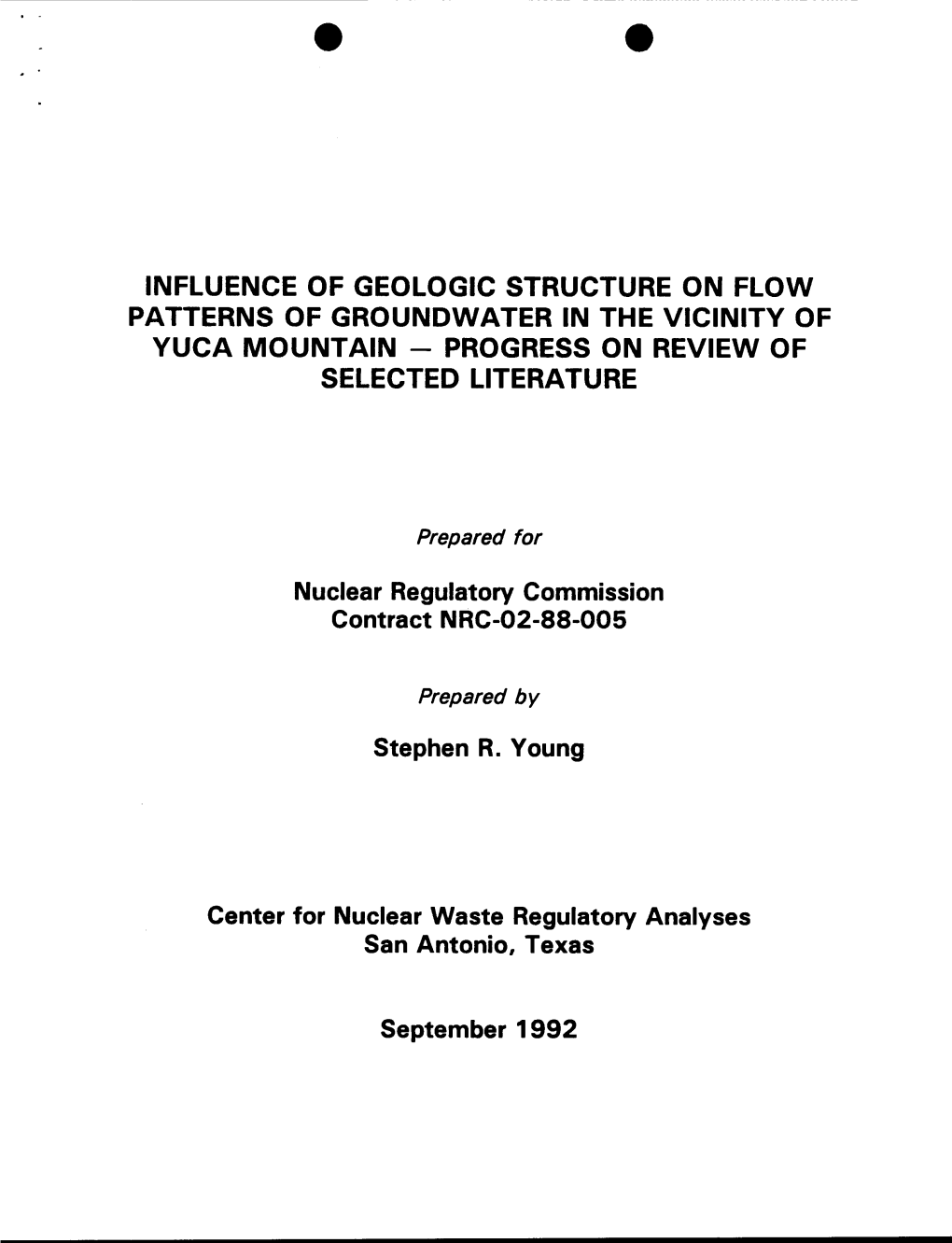 "Influence of Geologic Structure on Flow Patterns of Groundwater in The