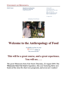 The Anthropology of Food